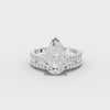 360 rotation of 3.44 CT pear lab-grown diamond pavé ring
