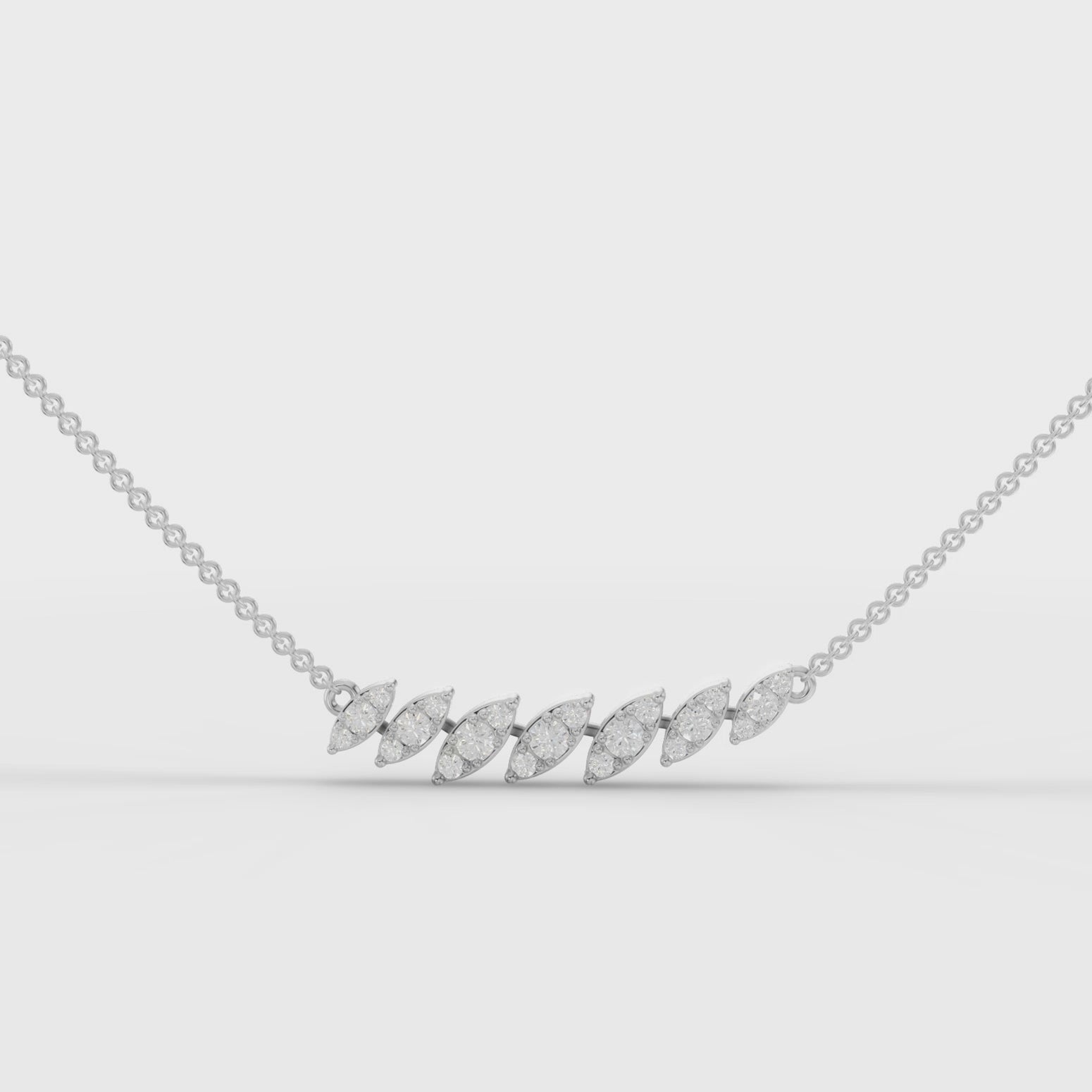 360° rotation video of cascading leaf pendant