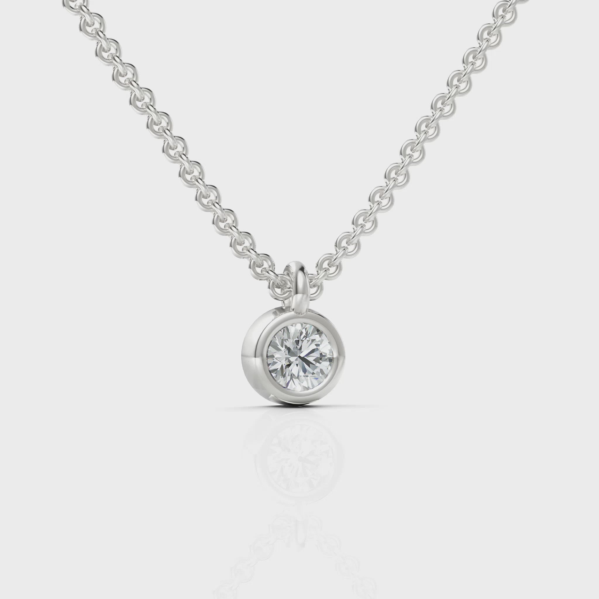 0.25CT Round Lab Diamond Bezel Set Solitaire Pendant