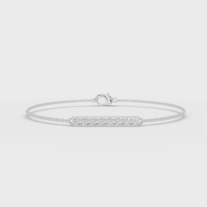 360° rotation video of diamond bar bracelet