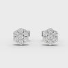 360 rotation of 0.41 CT lab-grown diamond cluster stud earrings