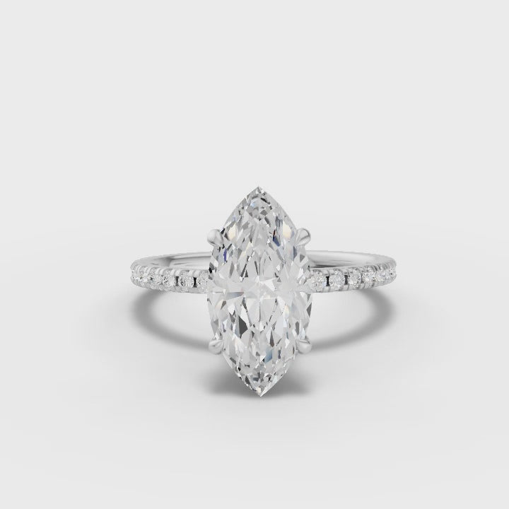 360° rotation of marquise pavé diamond ring