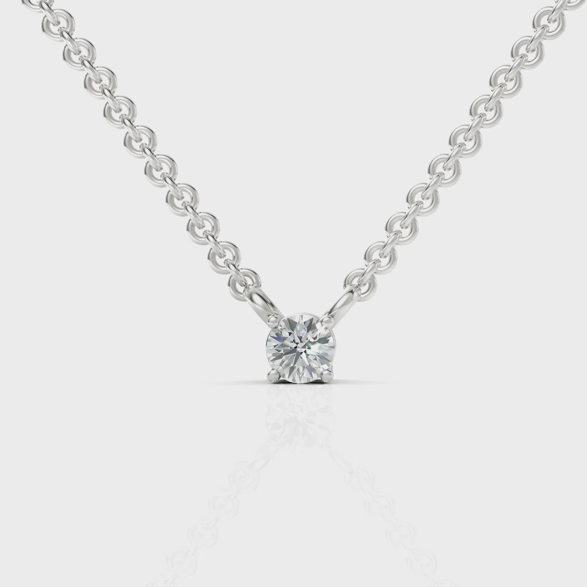 Round Lab Diamond Solitaire Pendant