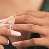 Ring in motion showing marquise scintillation on model's hand