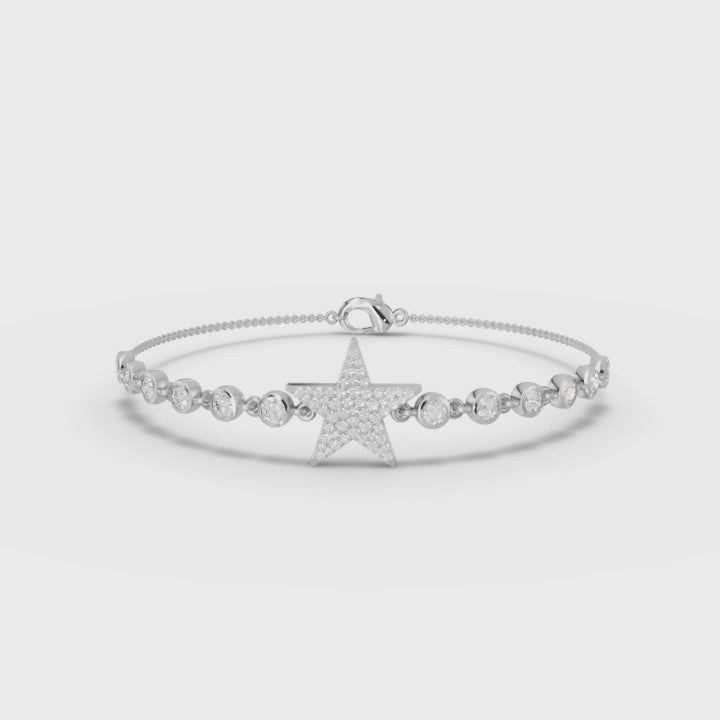 360° rotation video of star diamond bracelet