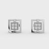 360 rotation of 0.24 CT lab-grown diamond square stud earrings