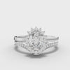 360 rotation of 1.03 CT oval lab-grown diamond halo twin ring