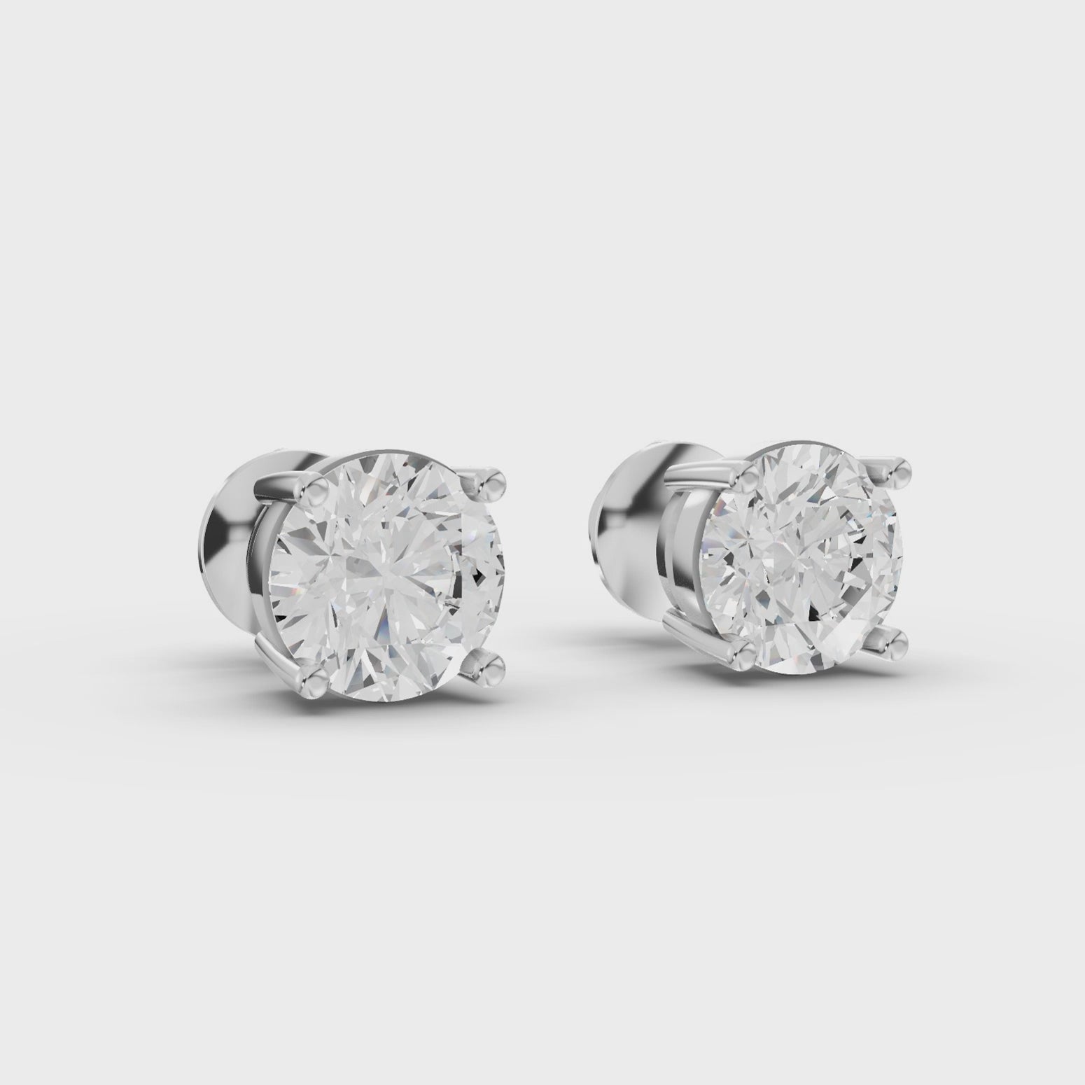 1CT Each Round Lab Diamond Stud Earrings