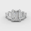 Emerald Cut Lab Diamond Ring · Tapered Step-Cut Sides