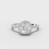 360 rotation of 1.24 CT round halo lab-grown diamond ring