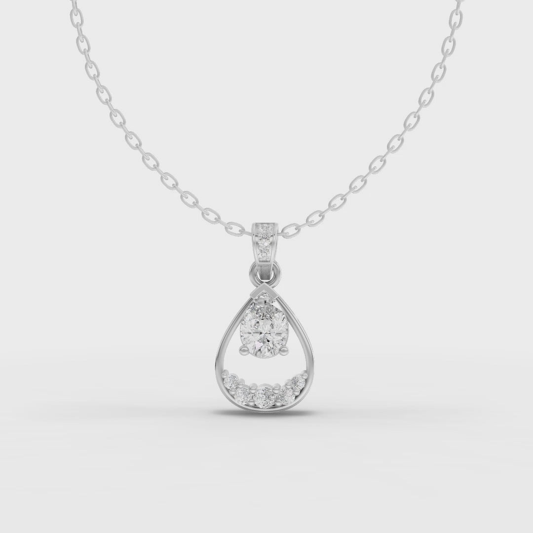 Floating Pear Lab-Grown Diamond Drop Pendant