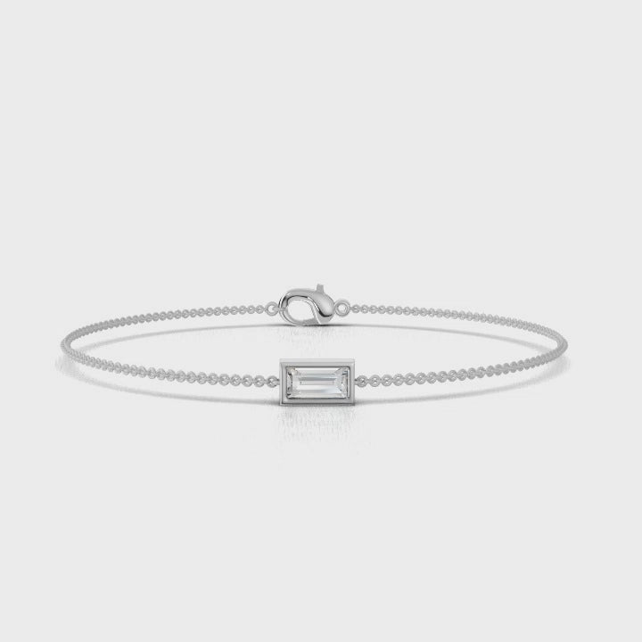 360° rotation video of baguette gemstone bracelet