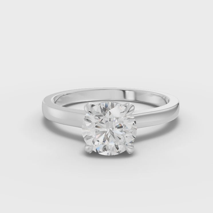 Round Cut Lab Diamond Solitaire Engagement Ring