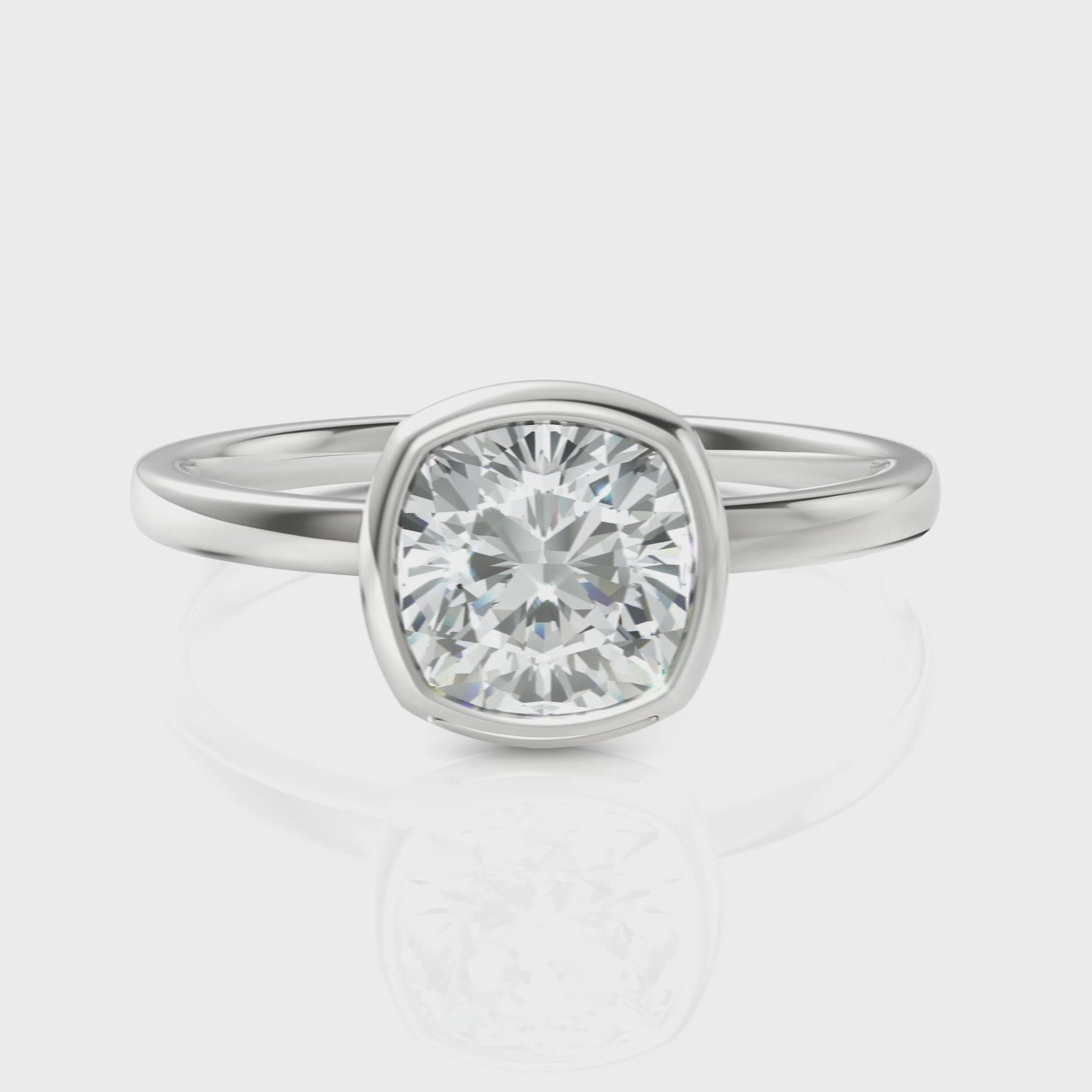 1.5CT Cushion Lab Diamond Classic Solitaire Engagement Ring