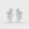 360° rotation video of leaf pavé earrings