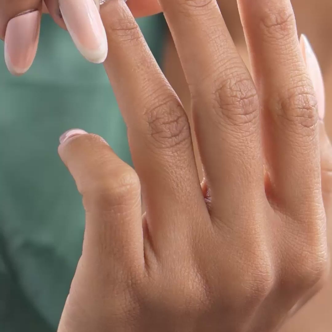 Model wearing 2.31 CT round lab-grown diamond bridal set video clip