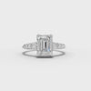 2.24 Ct Emerald Lab Grown Diamond Tapered Side Stone Ring