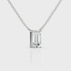 360 rotation of 4 CT lab-grown emerald cut diamond solitaire pendant