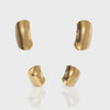 360° rotation video of sculptural cuff earrings