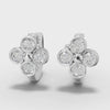 360 rotation of 0.46 CT lab-grown diamond cluster huggie earrings