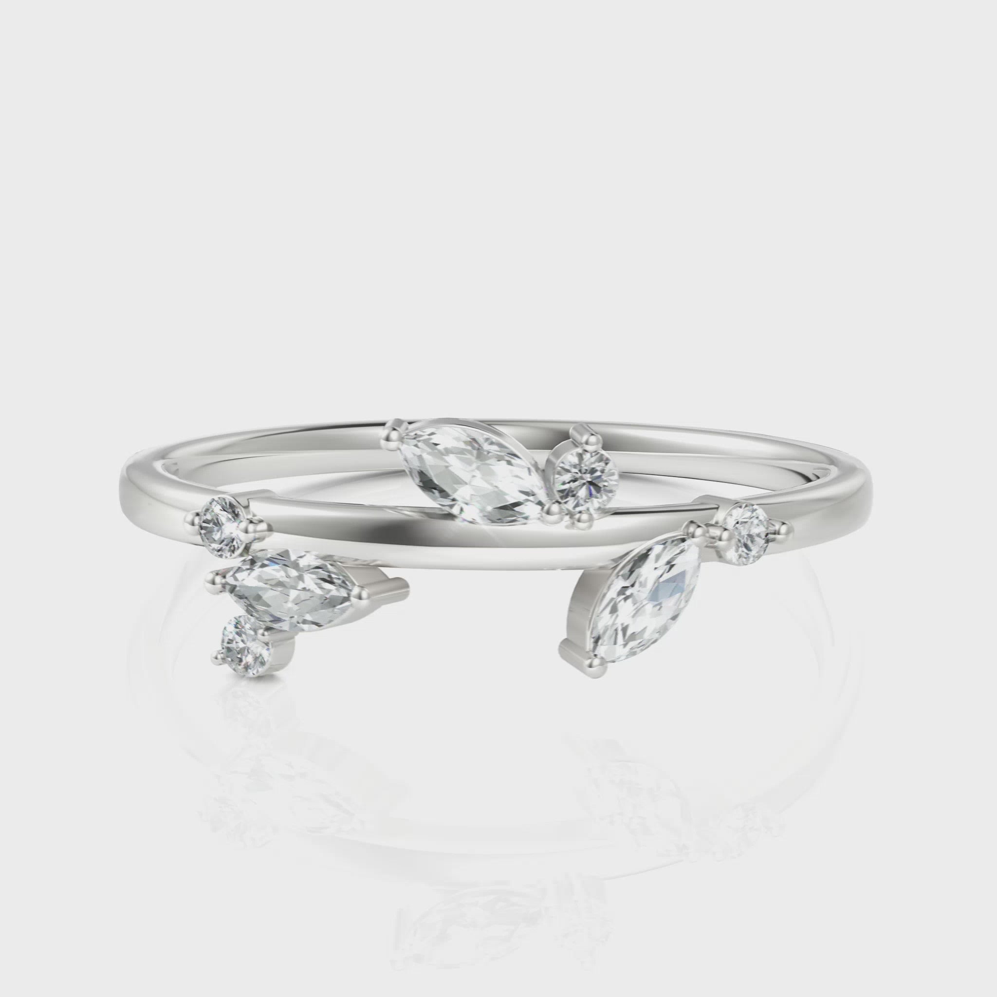 0.48CT Marquise Lab Diamond Fashion Eternity Wedding Ring