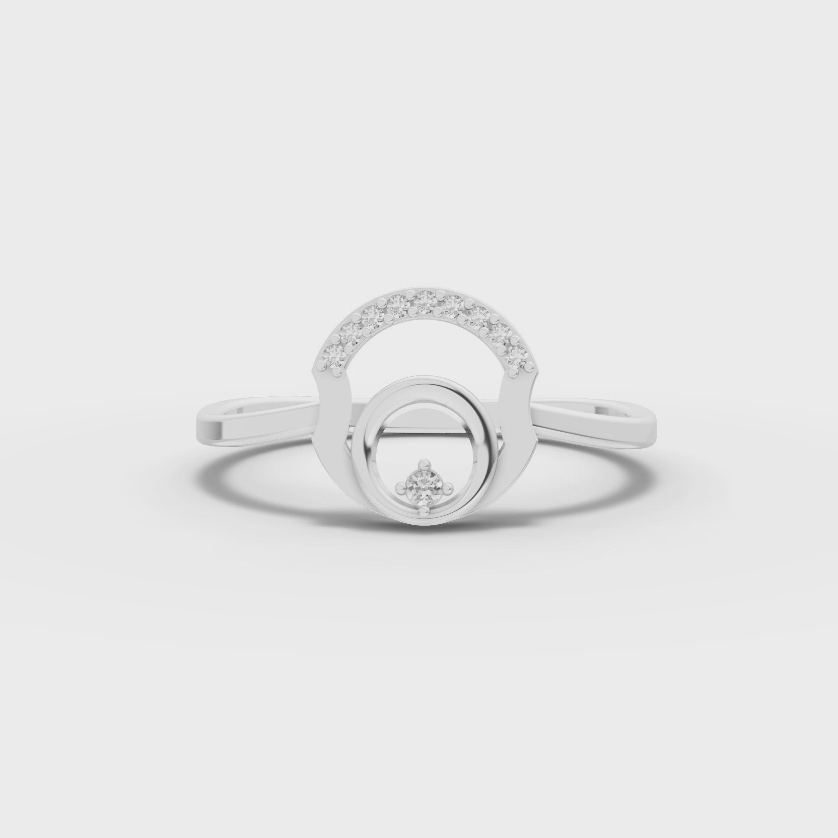 360 rotation of 0.04 CT celestial orbit minimal lab-grown diamond ring