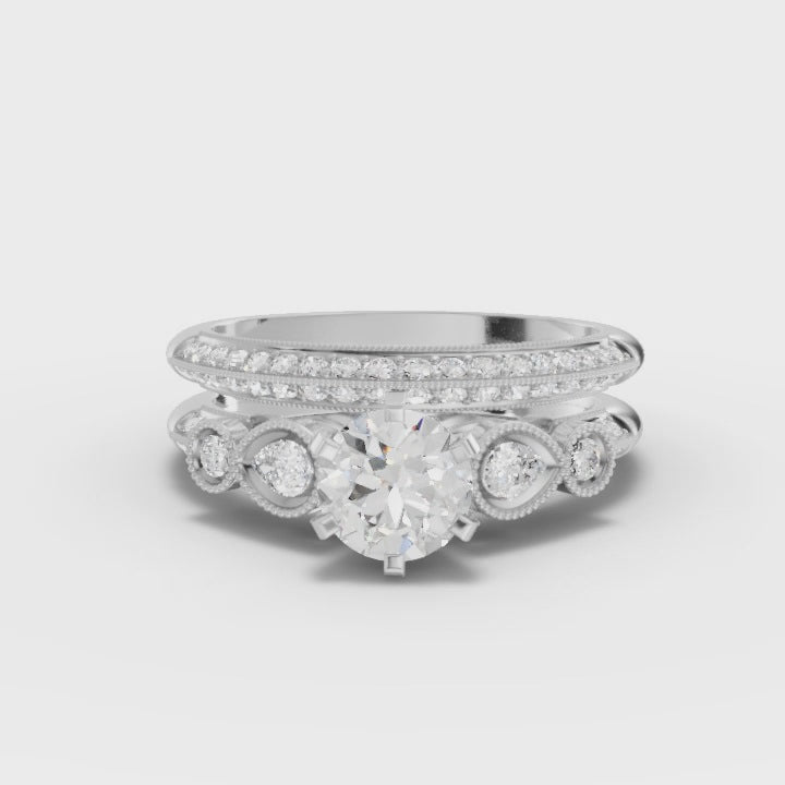 360 rotation of 1.55 CT dual band lab-grown diamond ring