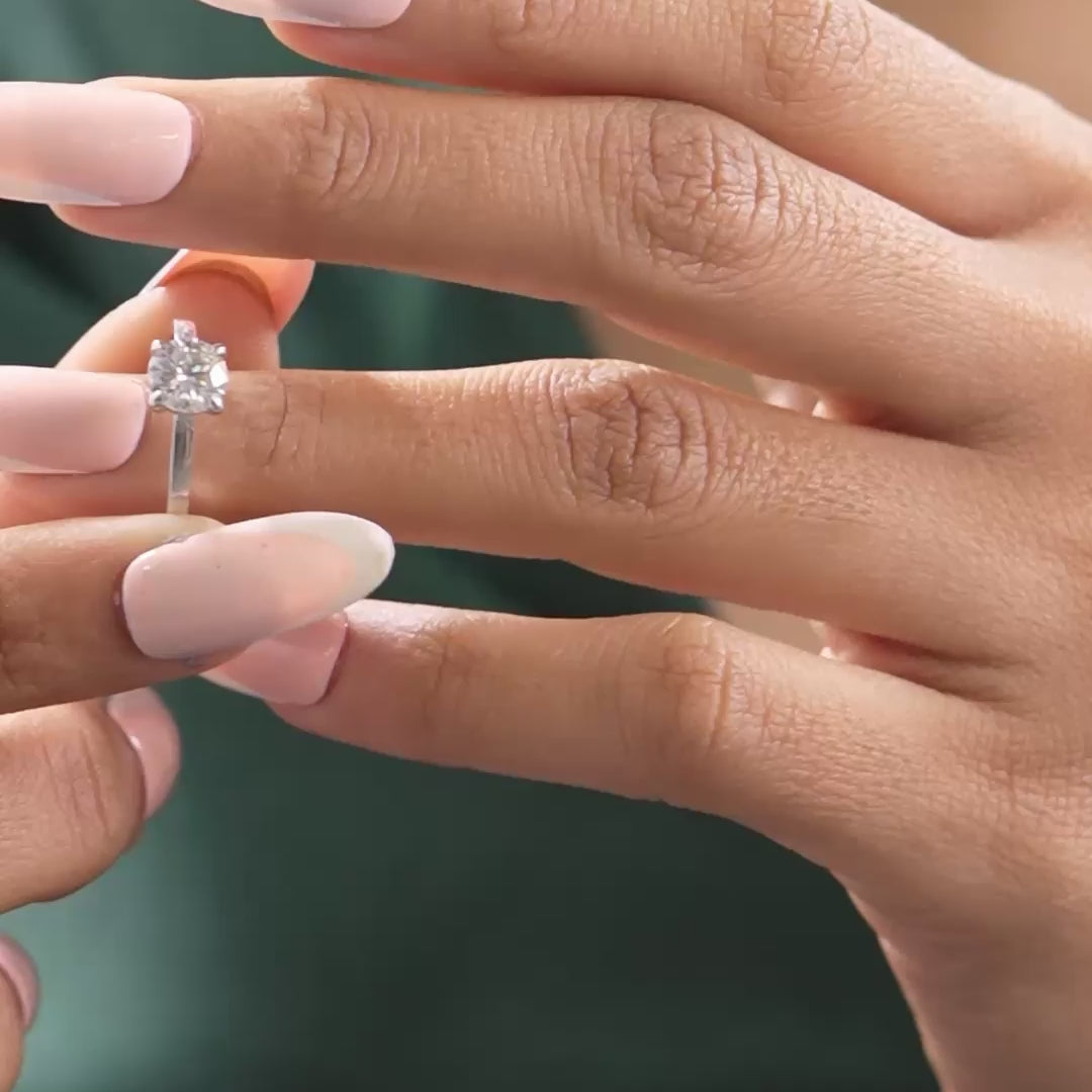 Cushion Cut Lab Diamond Solitaire Engagement Ring