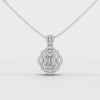 360 rotation of 3.00 CT emerald cut lab-grown diamond pendant