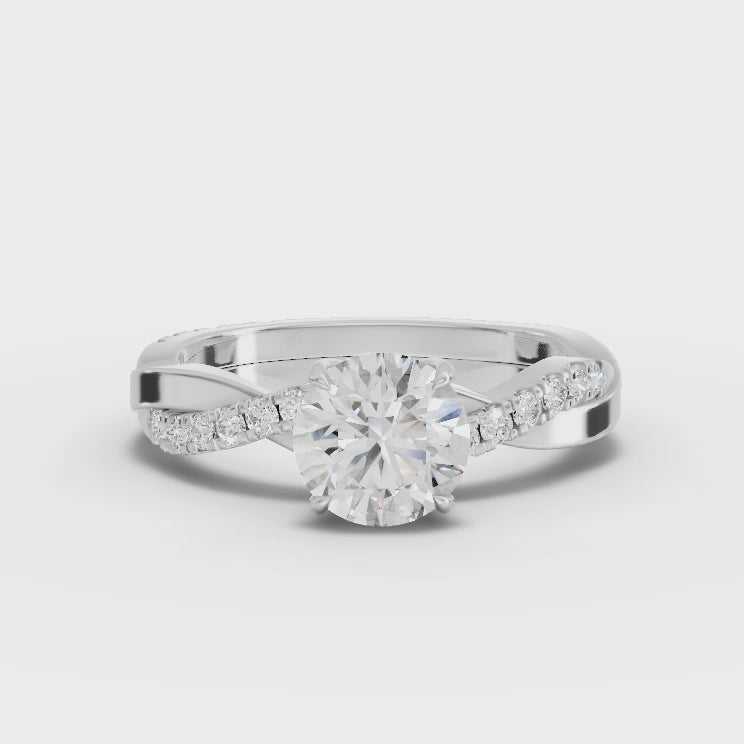 360° rotation video of twist pavé ring