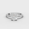 360 rotation of 1.11 CT four-prong accented lab-grown diamond ring