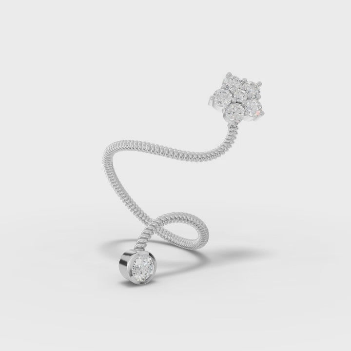 360 rotation of 0.59 CT spiral coil lab-grown diamond ring