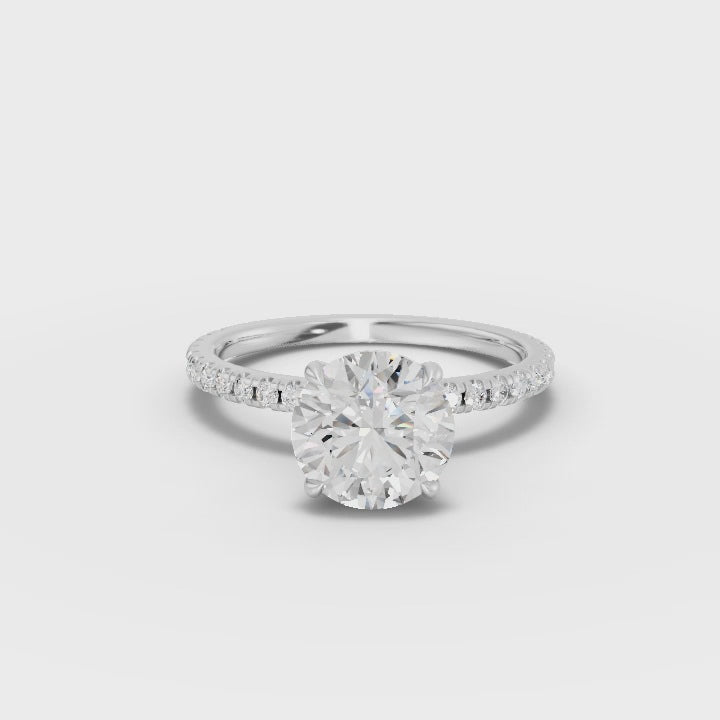 360 rotation of 1.79 CT round lab-grown diamond ring