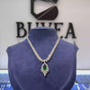 Lab-Grown Diamond Necklace with Emerald Pear Drop