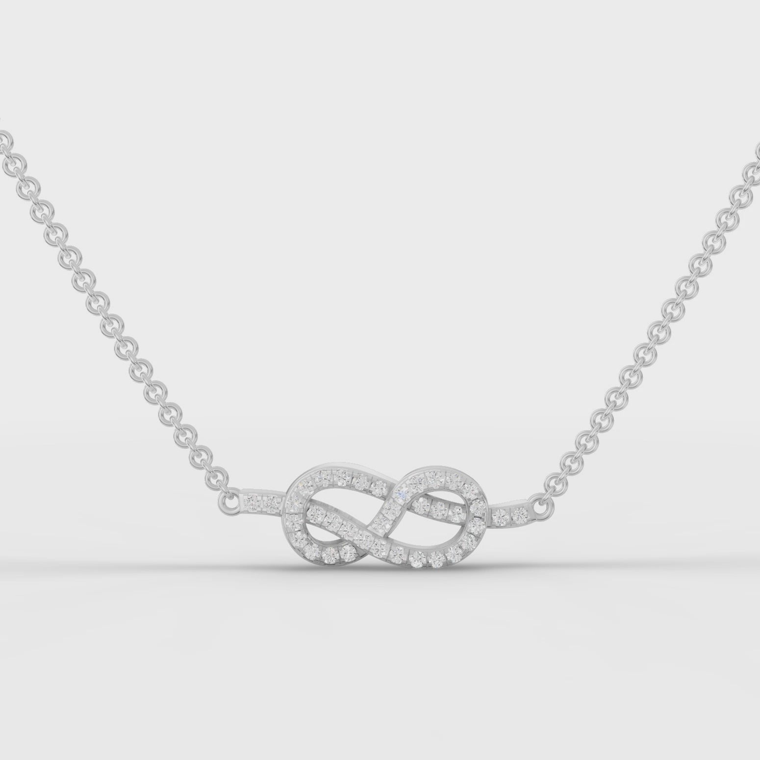 360° rotation video of heart infinity pendant