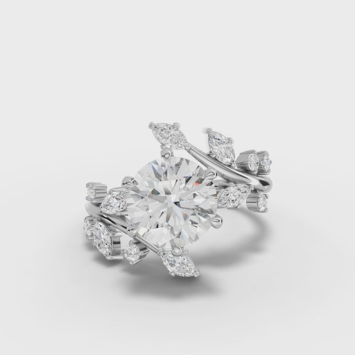 360 rotation of 2.72 CT round cut lab-grown diamond ring