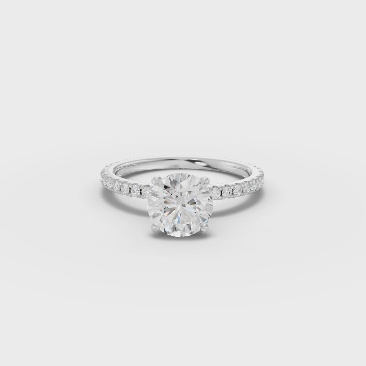 360 rotation of 1.54 CT round lab-grown diamond ring