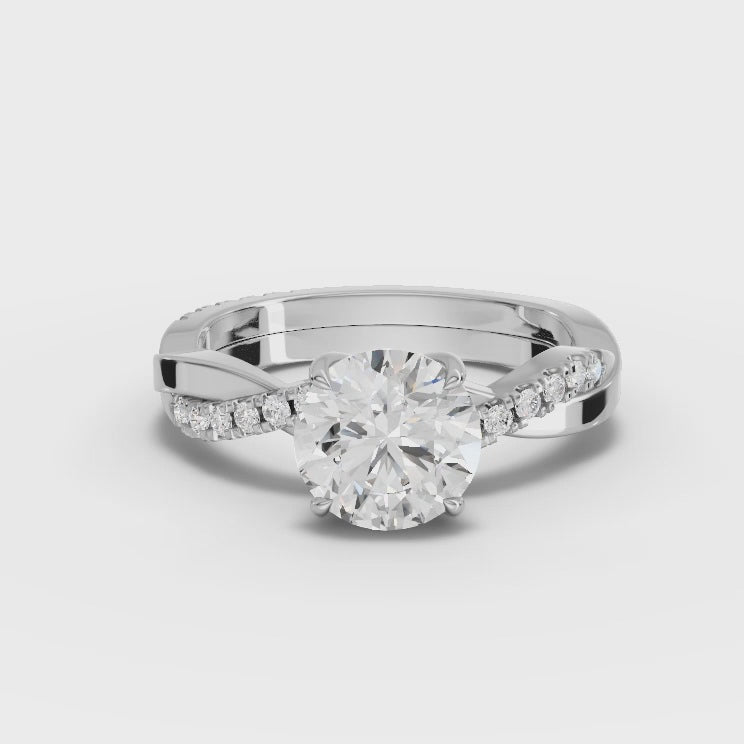 360° rotation video of twist pavé ring