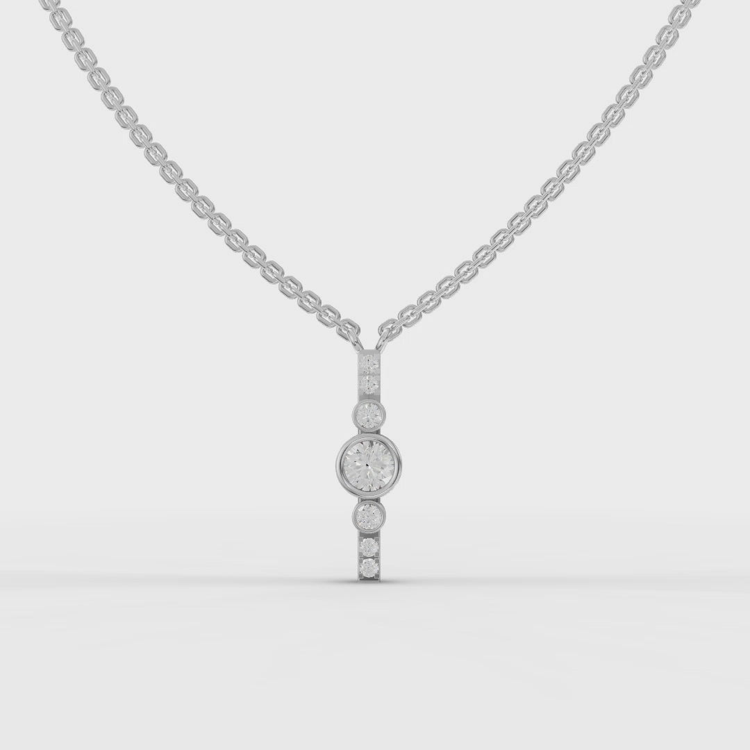Lab-Grown Diamond Bezel Center Bar Pendant