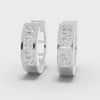 360 rotation of 1.35 CT lab-grown diamond channel set huggie earrings