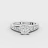 360 rotation of 1.18 CT round lab-grown diamond split shoulder ring