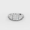 Three-Stone Princess Lab Diamond Ring · Trillion Cut Side Diamonds
