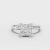 360 rotation of 1.50 CT princess cut lab-grown diamond ring