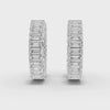 360 rotation of 3.88 CT emerald cut lab-grown diamond hoop earrings