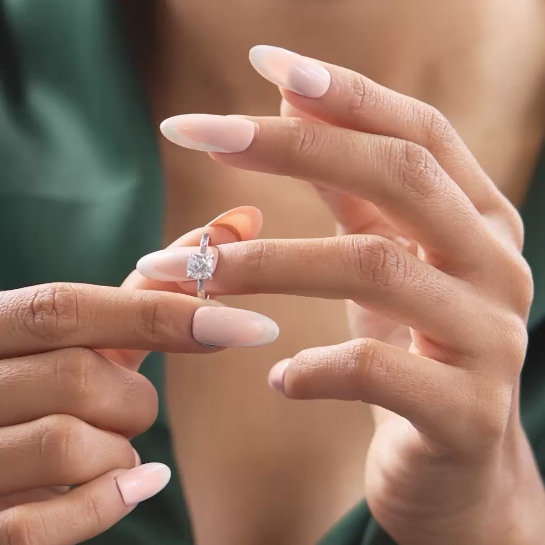 Round Cut Lab Diamond Solitaire Engagement Ring