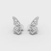 360° rotation video of butterfly diamond earrings