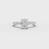 1.81 Ct Oval Lab Grown Diamond Ring with Accent Band