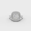 360 rotation of 2.04 CT double halo lab-grown diamond ring