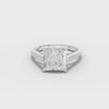 360 rotation of 2.50 CT princess cut lab-grown diamond solitaire ring