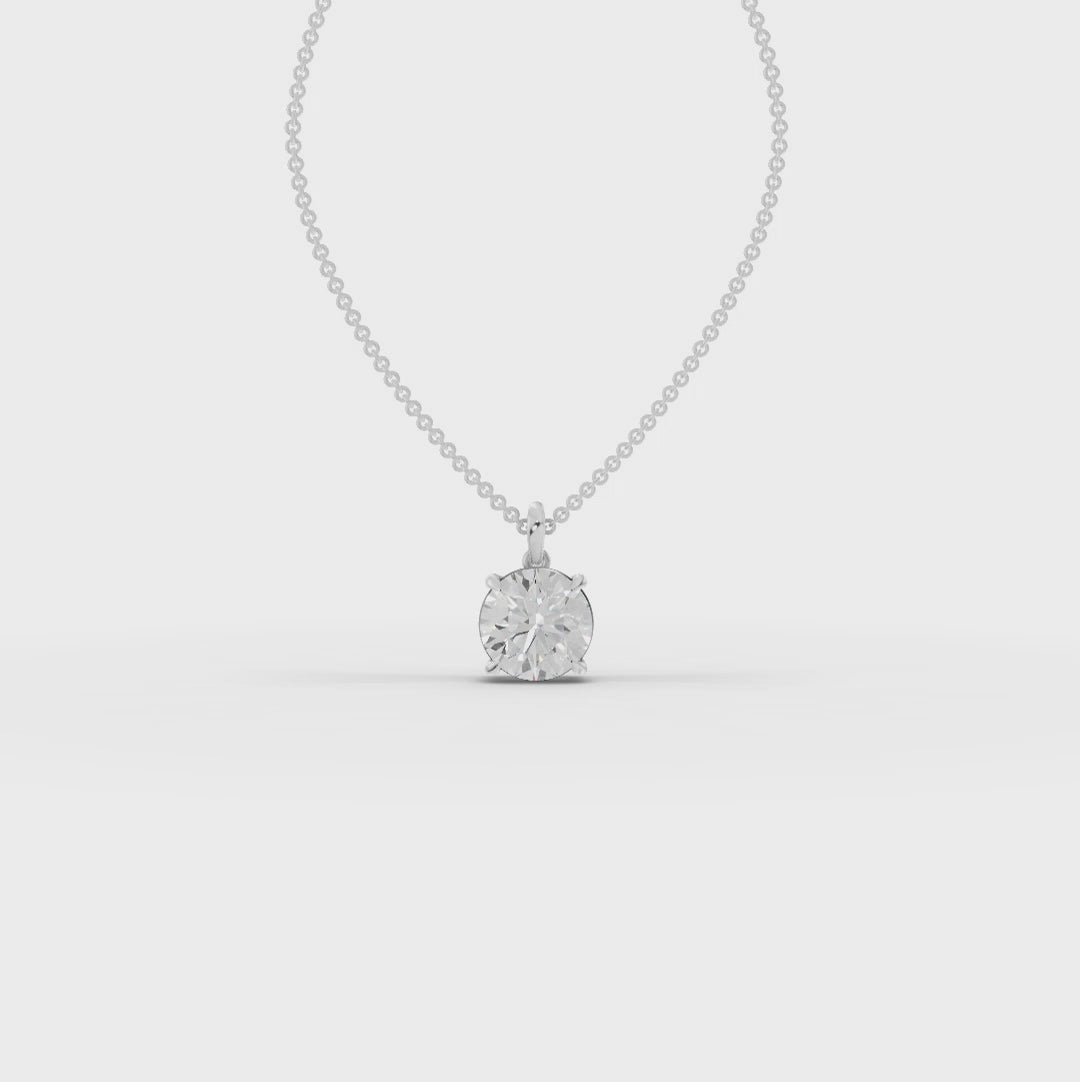 5.00 CT Round Solitaire Lab Diamond Pendant Necklace